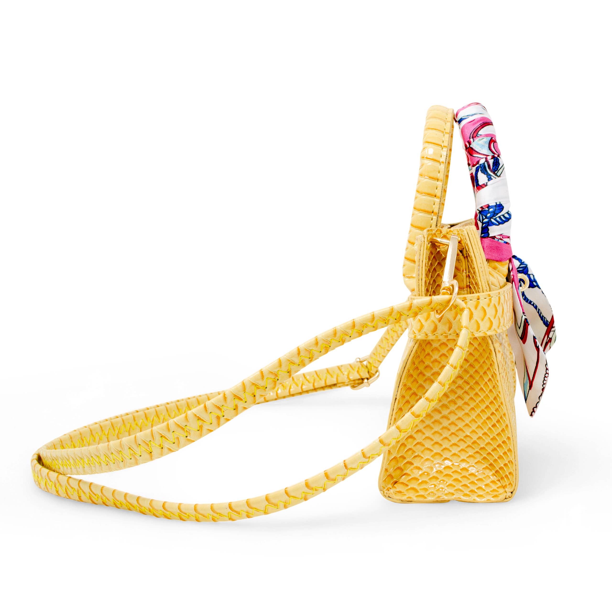 Tiny Treats and ZOMI GEMS Vivid Crocodile Scarf Handbag in Yellow-Kids Handbag-Tiny Treats and ZOMI GEMS-Deja Nu Boutique, Women's Fashion Boutique in Lampasas, Texas