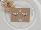 Betty Oh! Bee Post White Opal Earrings-Earrings-Betty Oh!-Deja Nu Boutique, Women's Fashion Boutique in Lampasas, Texas