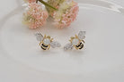 Betty Oh! Bee Post White Opal Earrings-Earrings-Betty Oh!-Deja Nu Boutique, Women's Fashion Boutique in Lampasas, Texas