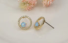 Betty Oh! Lab Grown Blue Opal Circle Post Earrings-Earrings-Betty Oh!-Deja Nu Boutique, Women's Fashion Boutique in Lampasas, Texas