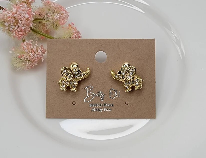 Betty Oh! Elephant Post Earrings-Earrings-Betty Oh!-Deja Nu Boutique, Women's Fashion Boutique in Lampasas, Texas