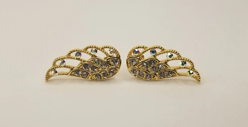 Betty Oh! Rhinestone Wing Post Earrings-Earrings-Betty Oh!-Deja Nu Boutique, Women's Fashion Boutique in Lampasas, Texas