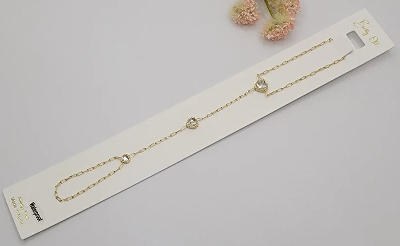 Betty Oh! Heart Shaped Stone Hand Chain Waterproof Bracelet-Bracelets-Betty Oh!-Deja Nu Boutique, Women's Fashion Boutique in Lampasas, Texas