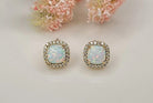 Betty Oh! Lab Grown White Opal Stud Earrings-Earrings-Deja Nu Tx-Deja Nu Boutique, Women's Fashion Boutique in Lampasas, Texas