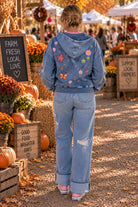 Billy T Sketchbook Embroidered Denim Hoodie in Forever Blue-hoodie-Billy T-Deja Nu Boutique, Women's Fashion Boutique in Lampasas, Texas