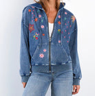 Billy T Sketchbook Embroidered Denim Hoodie in Forever Blue-hoodie-Billy T-Deja Nu Boutique, Women's Fashion Boutique in Lampasas, Texas