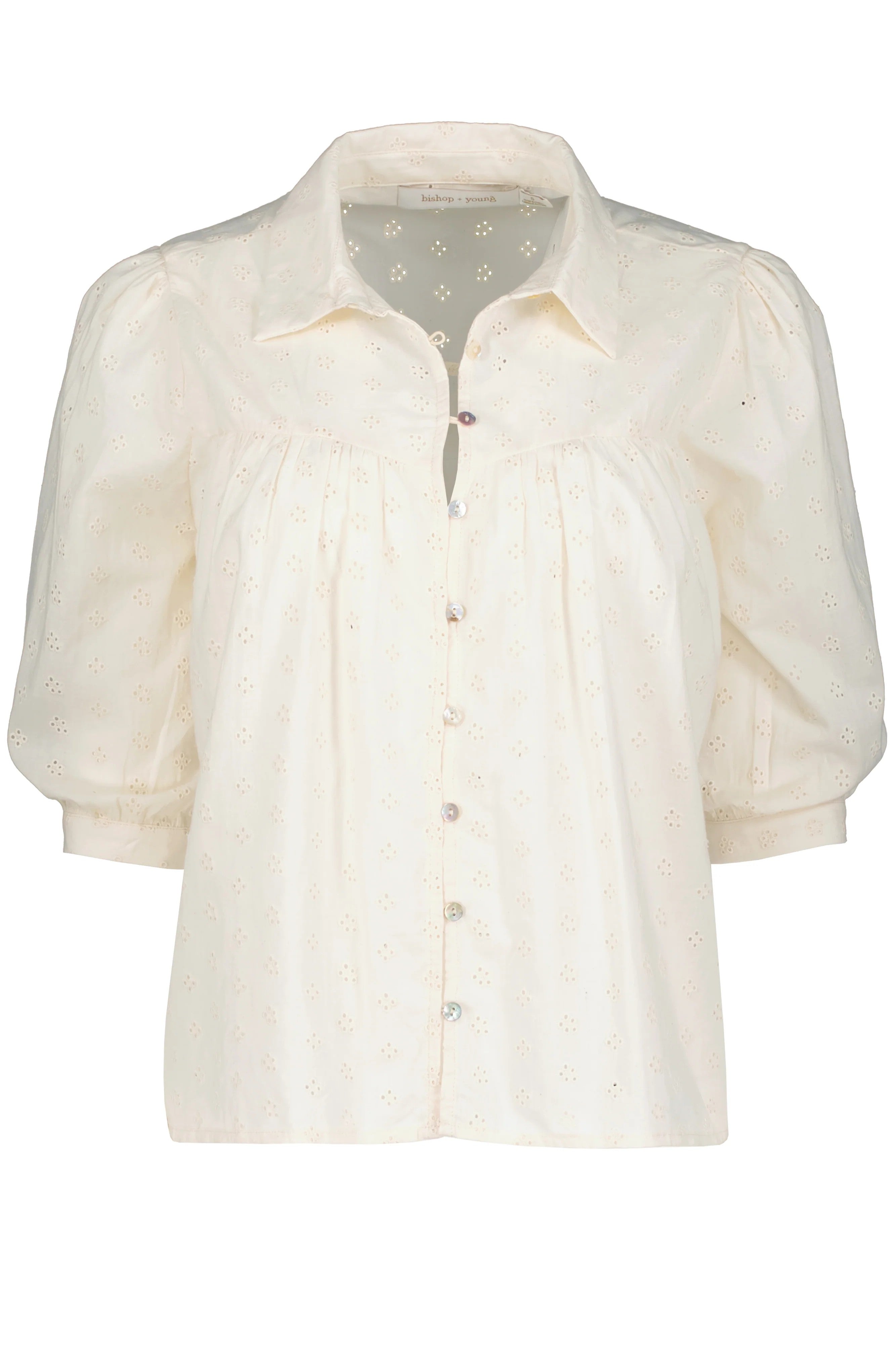 Bishop + Young Esme Eyelet Blouse in Ivory-Tops-Bishop And Young-Deja Nu Boutique, Women's Fashion Boutique in Lampasas, Texas