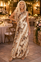 Bishop + Young Jardine Cowl Neck Maxi Dress in Python-Maxi Dresses-Bishop And Young-Deja Nu Boutique, Women's Fashion Boutique in Lampasas, Texas