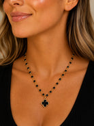 Black Clover Pendant Necklace-Necklace-Deja Nu-Deja Nu Boutique, Women's Fashion Boutique in Lampasas, Texas