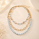 Blue Skies Layered Crystal Necklace-Necklace-Deja Nu-Deja Nu Boutique, Women's Fashion Boutique in Lampasas, Texas