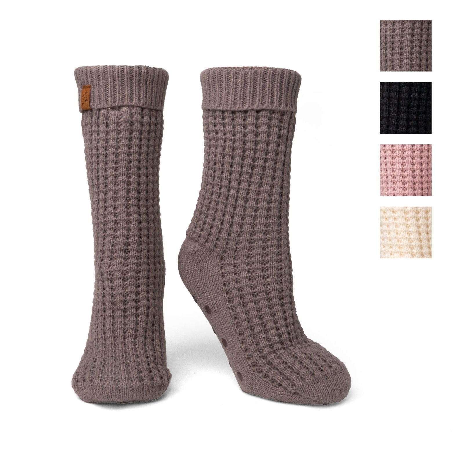 Britt's Knits® Juneau Waffle Knit Slipper Socks-slipper socks-Britt's Knits®-Deja Nu Boutique, Women's Fashion Boutique in Lampasas, Texas