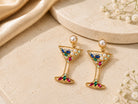 Cheers to You Crystal Martini Glass Earrings-Earrings-Deja Nu-Deja Nu Boutique, Women's Fashion Boutique in Lampasas, Texas