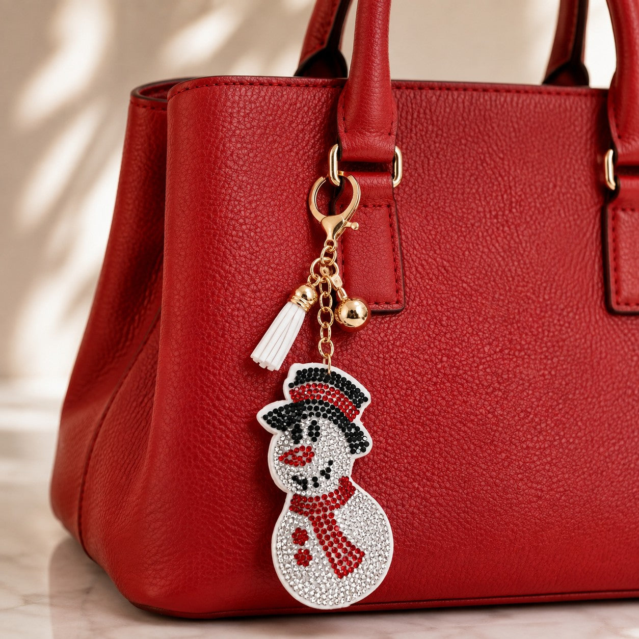 Christmas Snowman Rhinestone Purse Charm & Keychain-purse charm-Deja Nu-Deja Nu Boutique, Women's Fashion Boutique in Lampasas, Texas