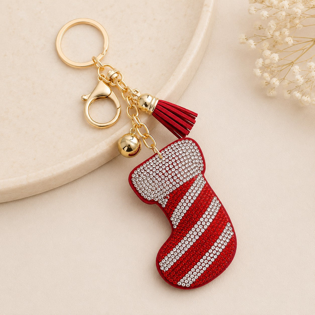Christmas Stocking Rhinestone Purse Charm & Keychain-purse charm-Deja Nu-Deja Nu Boutique, Women's Fashion Boutique in Lampasas, Texas