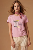 All Us “One Tequila Two…” Rhinestone Pink Slub Baby Tee-Graphic Tees-All Us-Deja Nu Boutique, Women's Fashion Boutique in Lampasas, Texas