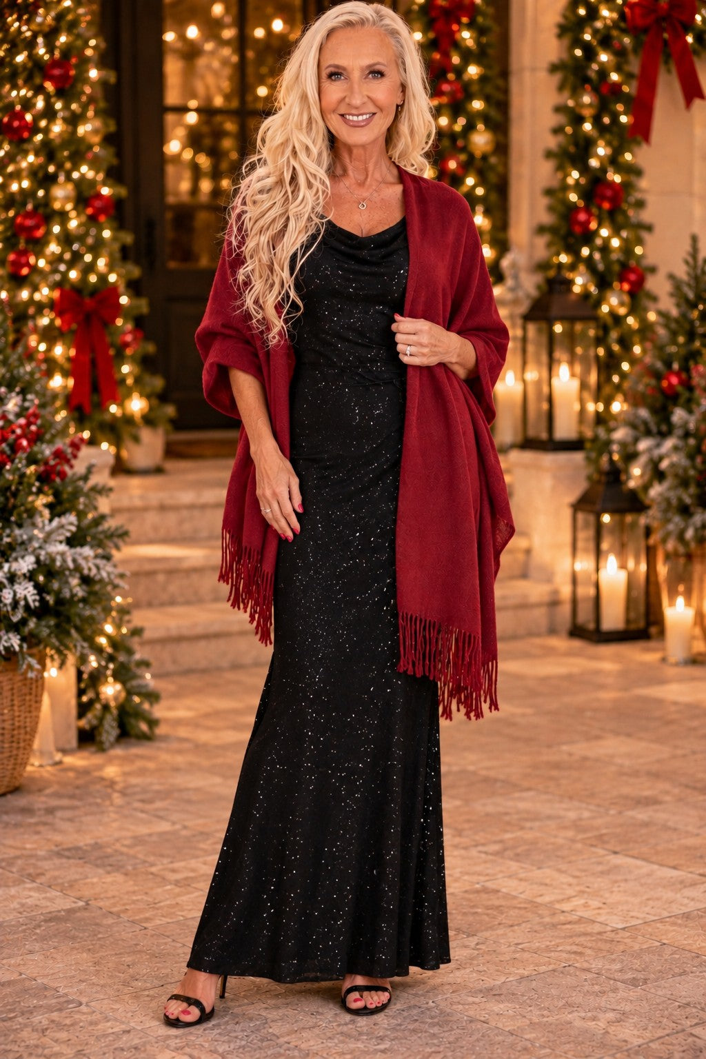 Dolma Cozy Cashmere Blend Stole in Maroon-Scarf-Dolma-Deja Nu Boutique, Women's Fashion Boutique in Lampasas, Texas