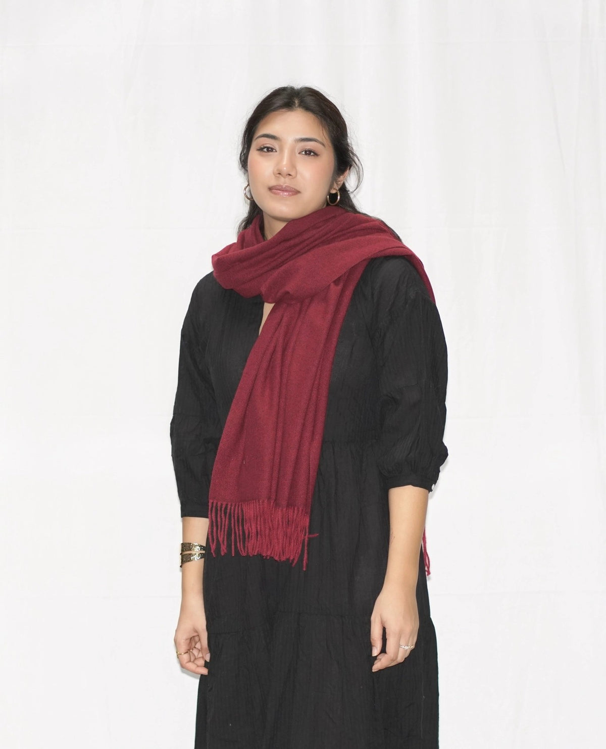 Dolma Cozy Cashmere Blend Stole in Maroon-Scarf-Dolma-Deja Nu Boutique, Women's Fashion Boutique in Lampasas, Texas
