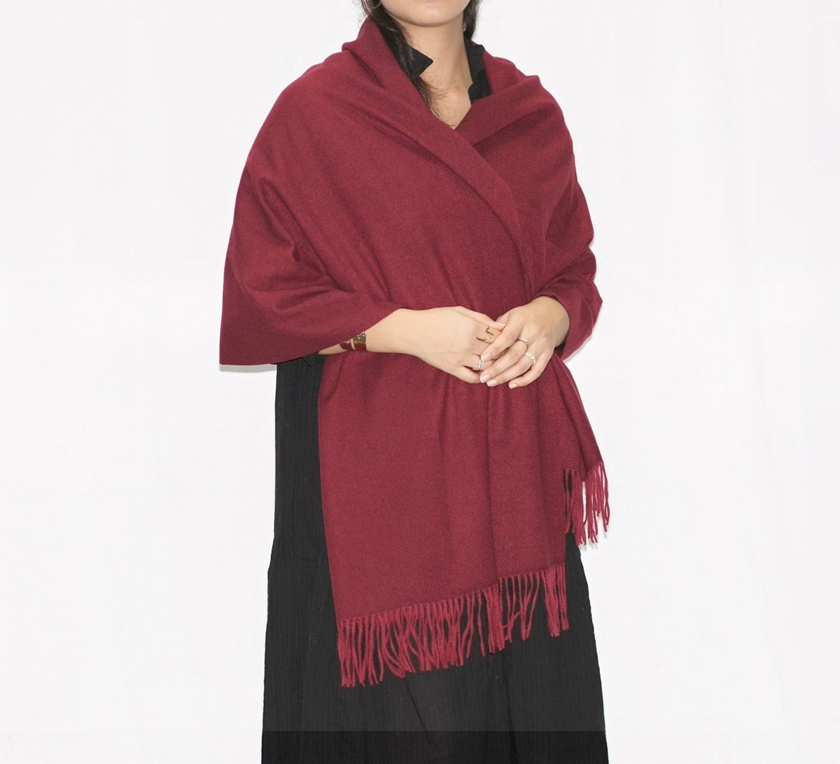 Dolma Cozy Cashmere Blend Stole in Maroon-Scarf-Dolma-Deja Nu Boutique, Women's Fashion Boutique in Lampasas, Texas