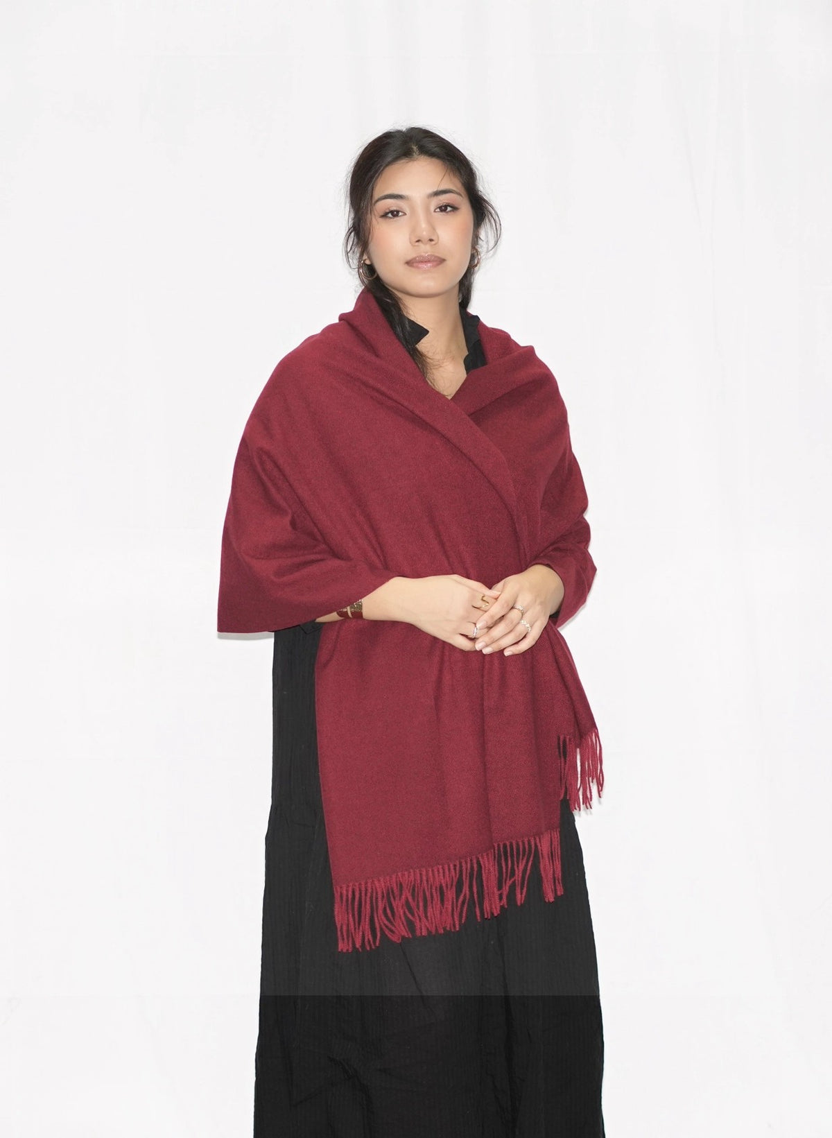 Dolma Cozy Cashmere Blend Stole in Maroon-Scarf-Dolma-Deja Nu Boutique, Women's Fashion Boutique in Lampasas, Texas