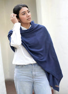 Dolma Cashmere Solid Scarf/Wrap in Navy-Scarf-Dolma-Deja Nu Boutique, Women's Fashion Boutique in Lampasas, Texas