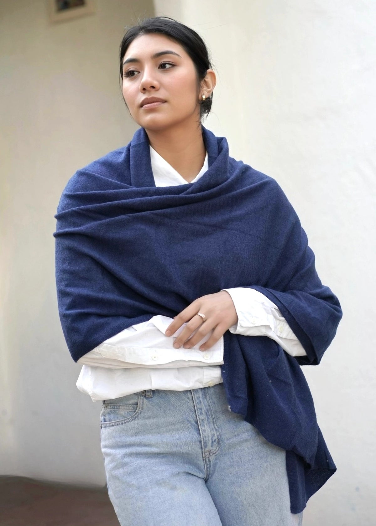 Dolma Cashmere Solid Scarf/Wrap in Navy-Scarf-Dolma-Deja Nu Boutique, Women's Fashion Boutique in Lampasas, Texas