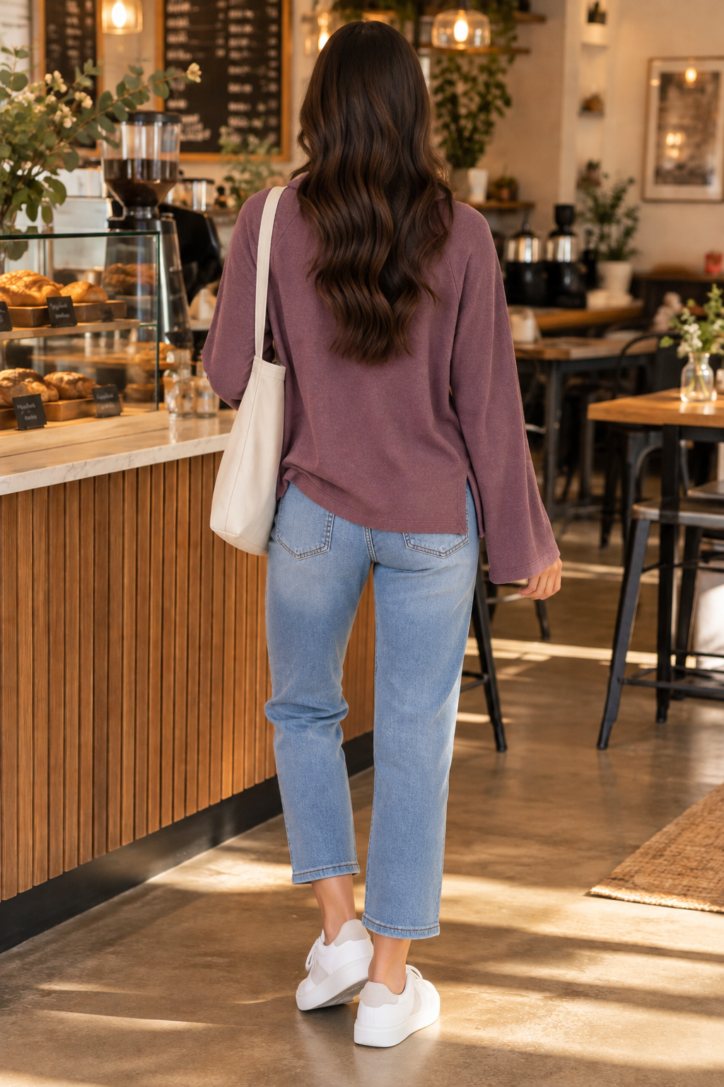 Project Social T Enzo Cozy Collared Henley in Raisin-Tops-Project Social T-Deja Nu Boutique, Women's Fashion Boutique in Lampasas, Texas