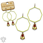Pink Panache Neon Yellow Octagon Earring with Rhinestone Teardrop Charm-Earrings-Pink Panache-Deja Nu Boutique, Women's Fashion Boutique in Lampasas, Texas