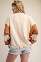 Easel Cinnamon Latte Friday Night Lights Game Day Patch Washed Terry Pullover-sweatshirt-Easel-Deja Nu Boutique, Women's Fashion Boutique in Lampasas, Texas