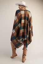Easel Mocha Plaid Brushed Hacci Oversized Cape-cape-Easel-Deja Nu Boutique, Women's Fashion Boutique in Lampasas, Texas