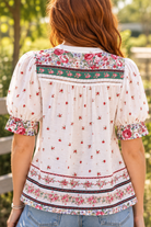 Easel Sage Pink Floral Printed Puff Sleeve Top-Tops-Easel-Deja Nu Boutique, Women's Fashion Boutique in Lampasas, Texas