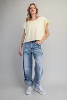 ee:some Mineral Washed Open Back Top - Banana-Tops-ee:some-Deja Nu Boutique, Women's Fashion Boutique in Lampasas, Texas