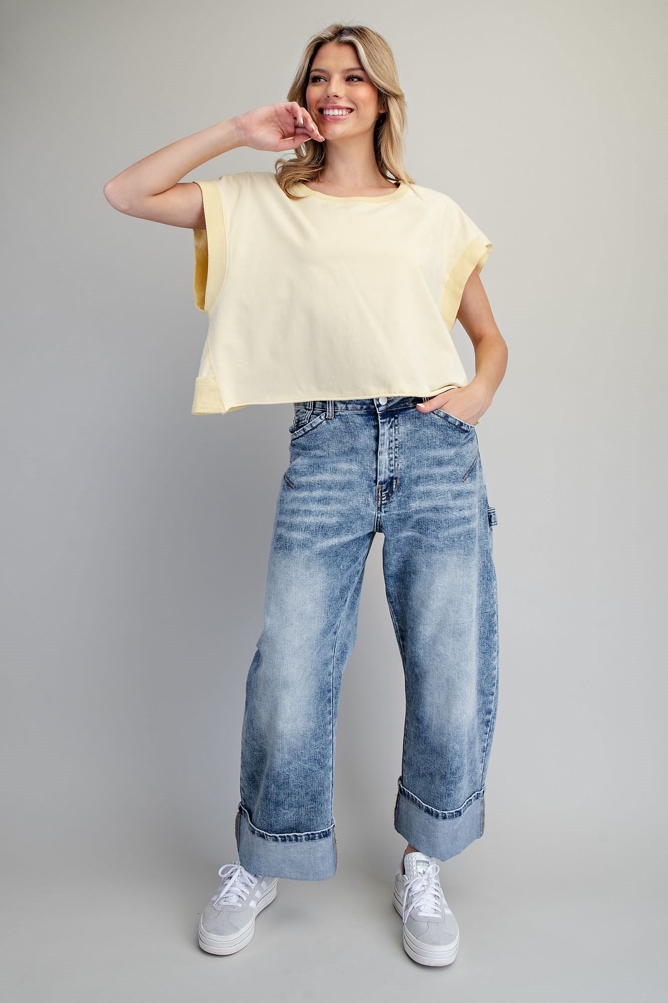 ee:some Mineral Washed Open Back Top - Banana-Tops-ee:some-Deja Nu Boutique, Women's Fashion Boutique in Lampasas, Texas