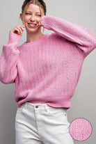 ee:some Jewel Crochet Knit Sweater In Bubble Pink-Sweaters-ee:some-Deja Nu Boutique, Women's Fashion Boutique in Lampasas, Texas