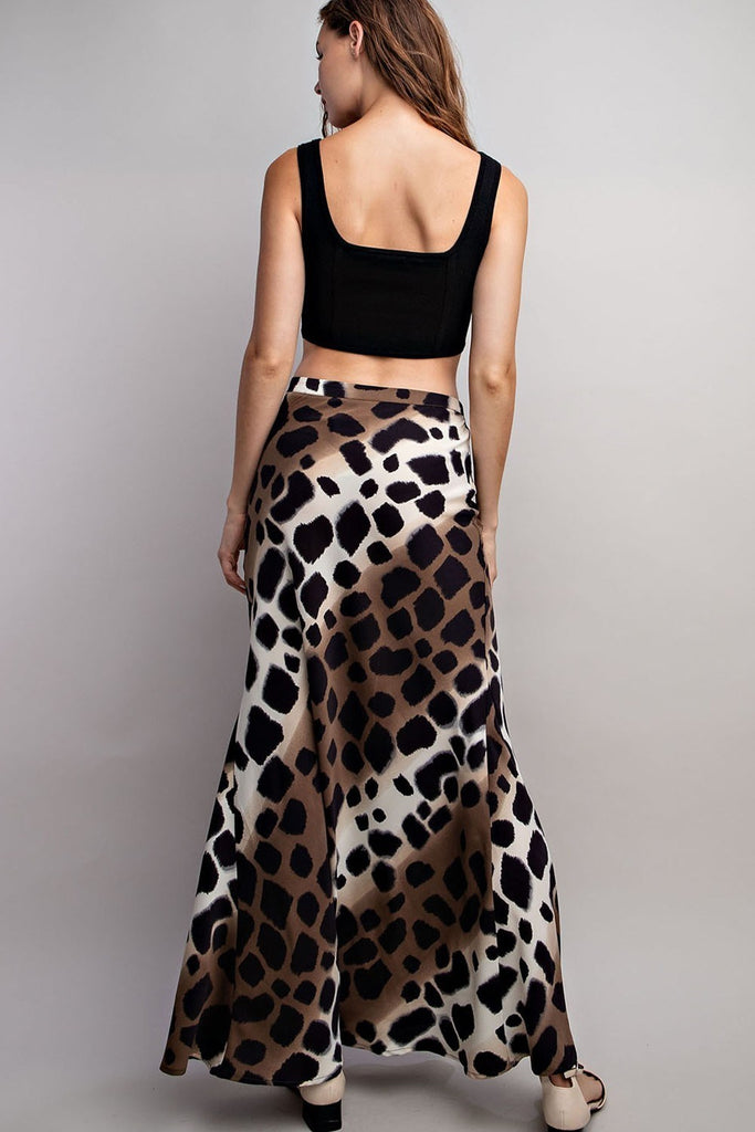ee:some Leopard Spotted Maxi Skirt In Brown-Skirts-ee:some-Deja Nu Boutique, Women's Fashion Boutique in Lampasas, Texas