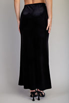 ee:some Black Velvet Maxi Skirt Elegant Evening Wear-Bottoms-ee:some-Deja Nu Boutique, Women's Fashion Boutique in Lampasas, Texas