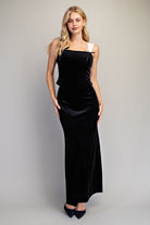 ee:some Black Velvet Maxi Skirt Elegant Evening Wear-Bottoms-ee:some-Deja Nu Boutique, Women's Fashion Boutique in Lampasas, Texas