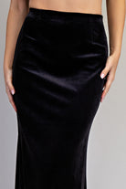 ee:some Black Velvet Maxi Skirt Elegant Evening Wear-Bottoms-ee:some-Deja Nu Boutique, Women's Fashion Boutique in Lampasas, Texas