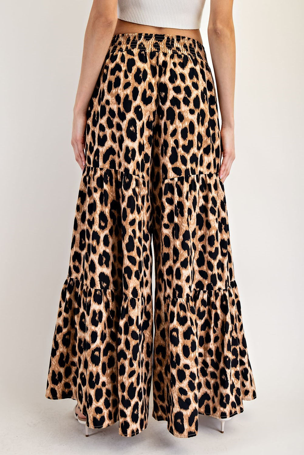 ee:some Leopard Tiered Wide Leg Pants-Bottoms-ee:some-Deja Nu Boutique, Women's Fashion Boutique in Lampasas, Texas