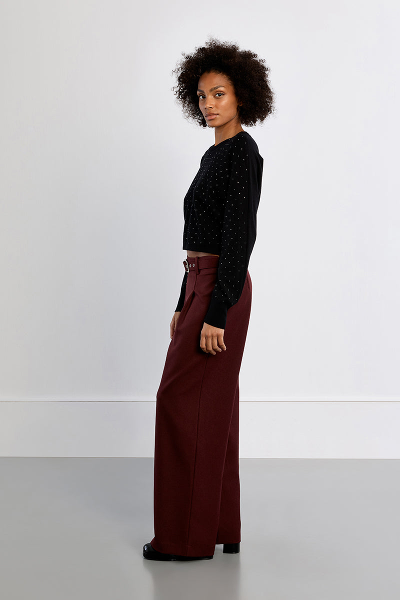 Elan Black Studded Knit Sweater-Sweaters-Molly Bracken-Deja Nu Boutique, Women's Fashion Boutique in Lampasas, Texas