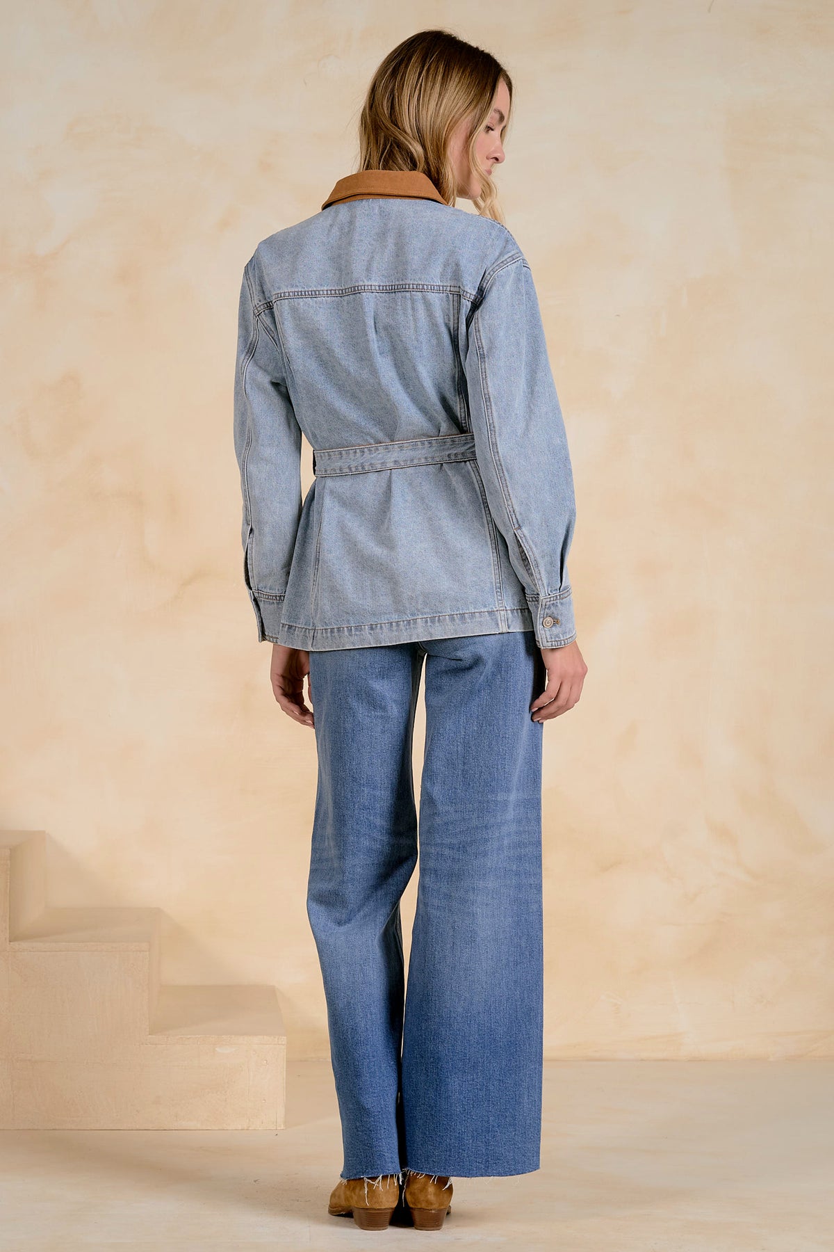 ELAN Jericho Denim Jacket with Faux Suede Accents-Outerwear-Elan-Deja Nu Boutique, Women's Fashion Boutique in Lampasas, Texas