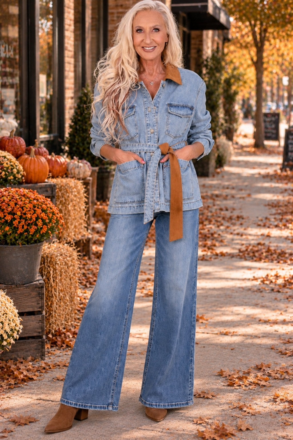 ELAN Jericho Denim Jacket with Faux Suede Accents-Outerwear-Elan-Deja Nu Boutique, Women's Fashion Boutique in Lampasas, Texas
