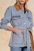 ELAN Jericho Denim Jacket with Faux Suede Accents-Outerwear-Elan-Deja Nu Boutique, Women's Fashion Boutique in Lampasas, Texas