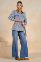 ELAN Jericho Denim Jacket with Faux Suede Accents-Outerwear-Elan-Deja Nu Boutique, Women's Fashion Boutique in Lampasas, Texas