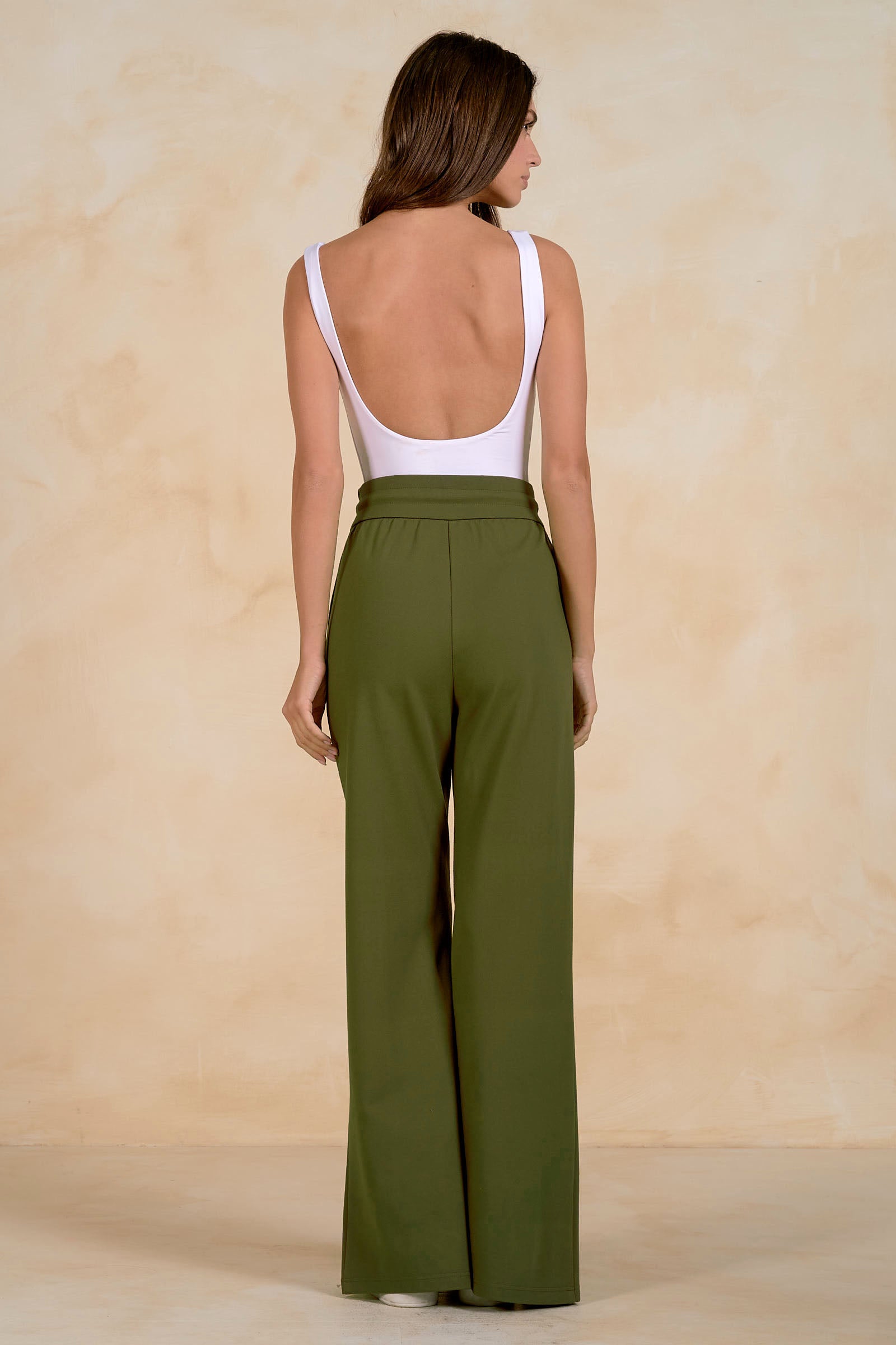 Elan Olive Drawstring Open Bottom Pants-Pants-elan-Deja Nu Boutique, Women's Fashion Boutique in Lampasas, Texas