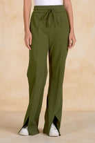 Elan Olive Drawstring Open Bottom Pants-Pants-elan-Deja Nu Boutique, Women's Fashion Boutique in Lampasas, Texas