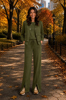 Elan Olive Drawstring Open Bottom Pants-Pants-elan-Deja Nu Boutique, Women's Fashion Boutique in Lampasas, Texas