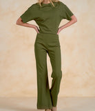 Elan Olive Drawstring Open Bottom Pants-Pants-elan-Deja Nu Boutique, Women's Fashion Boutique in Lampasas, Texas