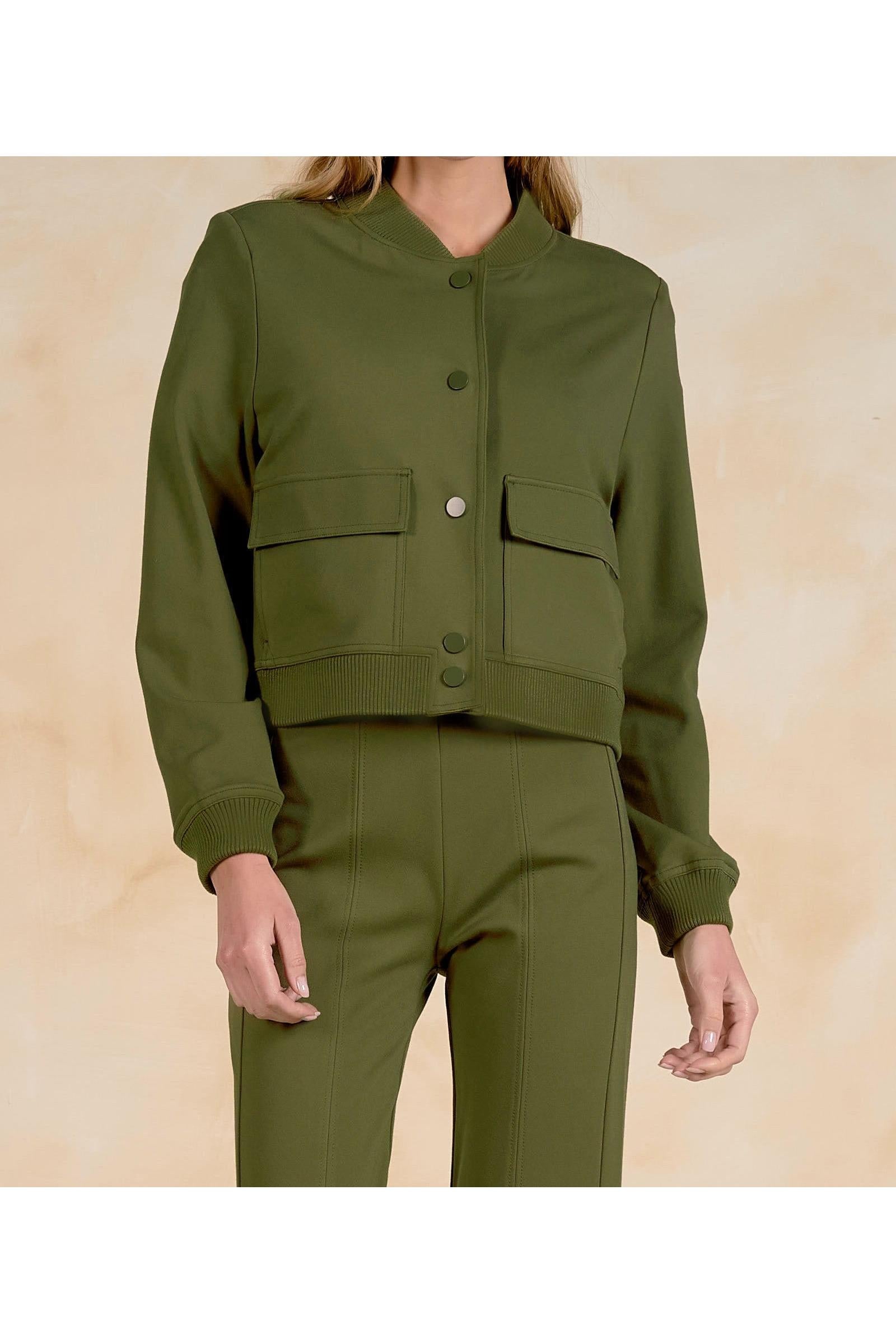 Elan Olive Utility Jacket-Jackets-elan-Deja Nu Boutique, Women's Fashion Boutique in Lampasas, Texas
