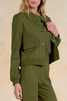 Elan Olive Utility Jacket-Jackets-elan-Deja Nu Boutique, Women's Fashion Boutique in Lampasas, Texas