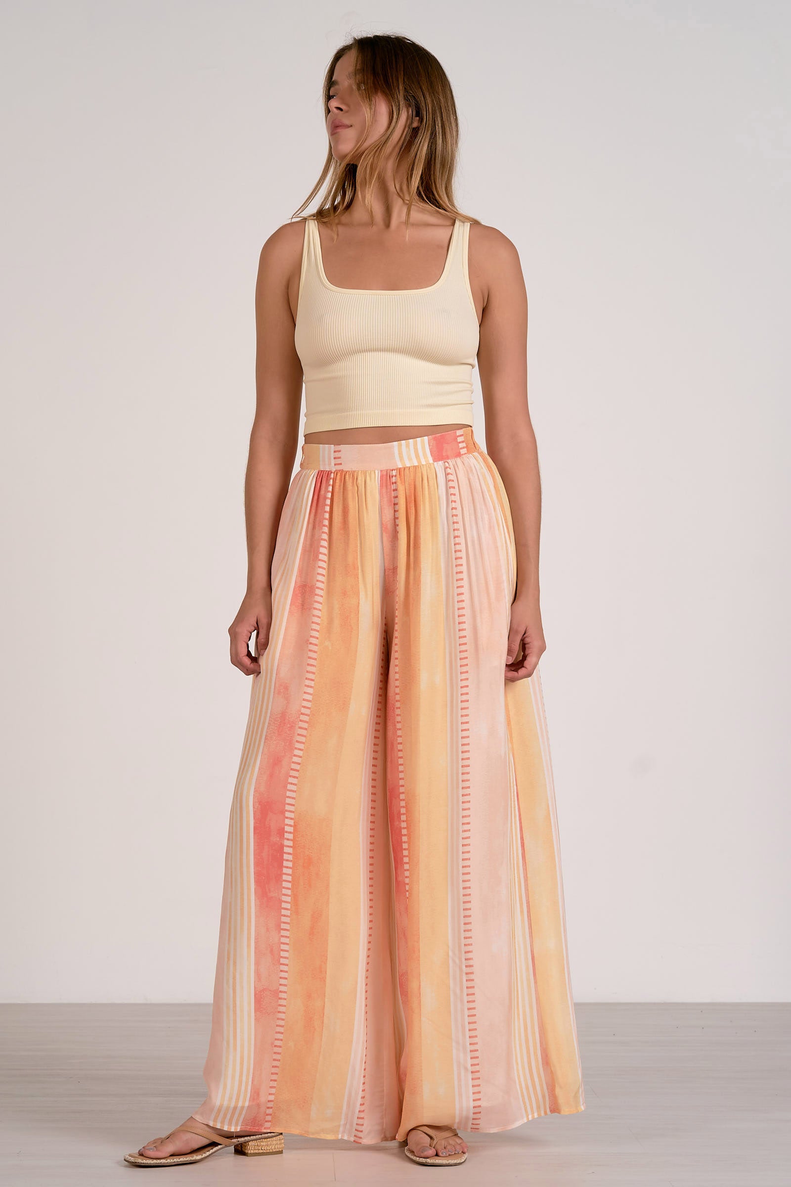 Elan Printed Wide Leg Pants – Red Multi-Pants-Elan-Deja Nu Boutique, Women's Fashion Boutique in Lampasas, Texas